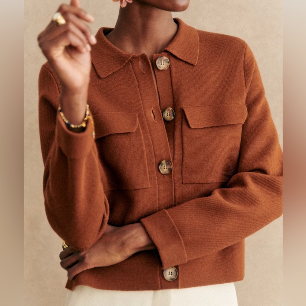 Sezane Betty Cardigan Hazelnut - Size M
